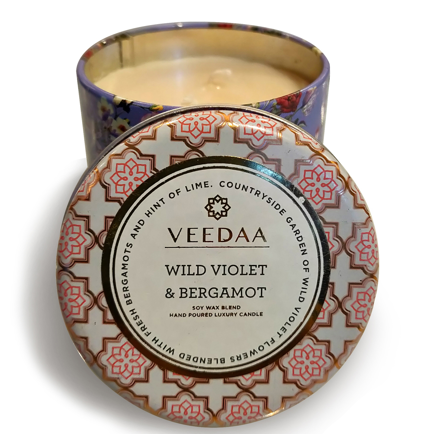 DIWALI SPECIAL: Veedaa Mason Tin Candle - Wild Violet & Bergamot