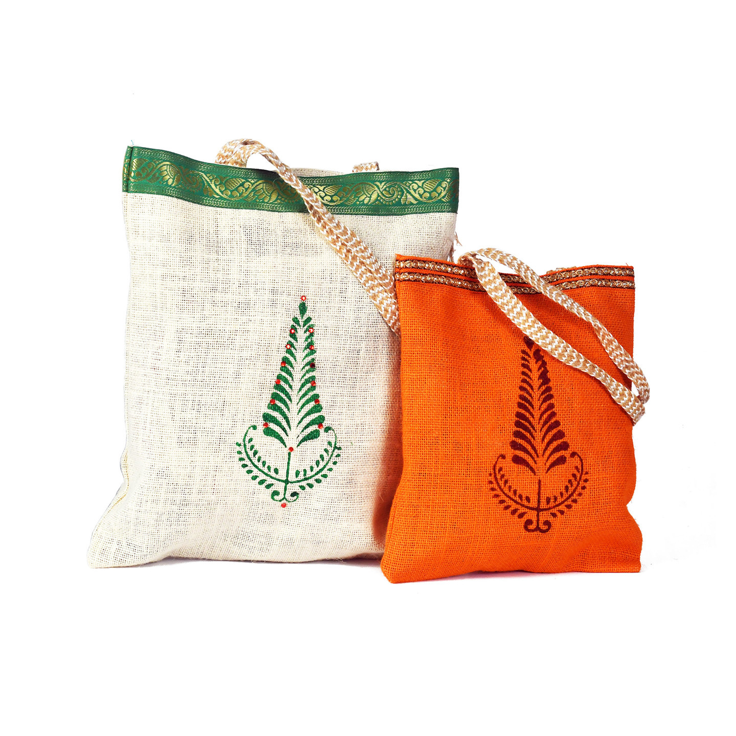 Lace jute bag (medium)