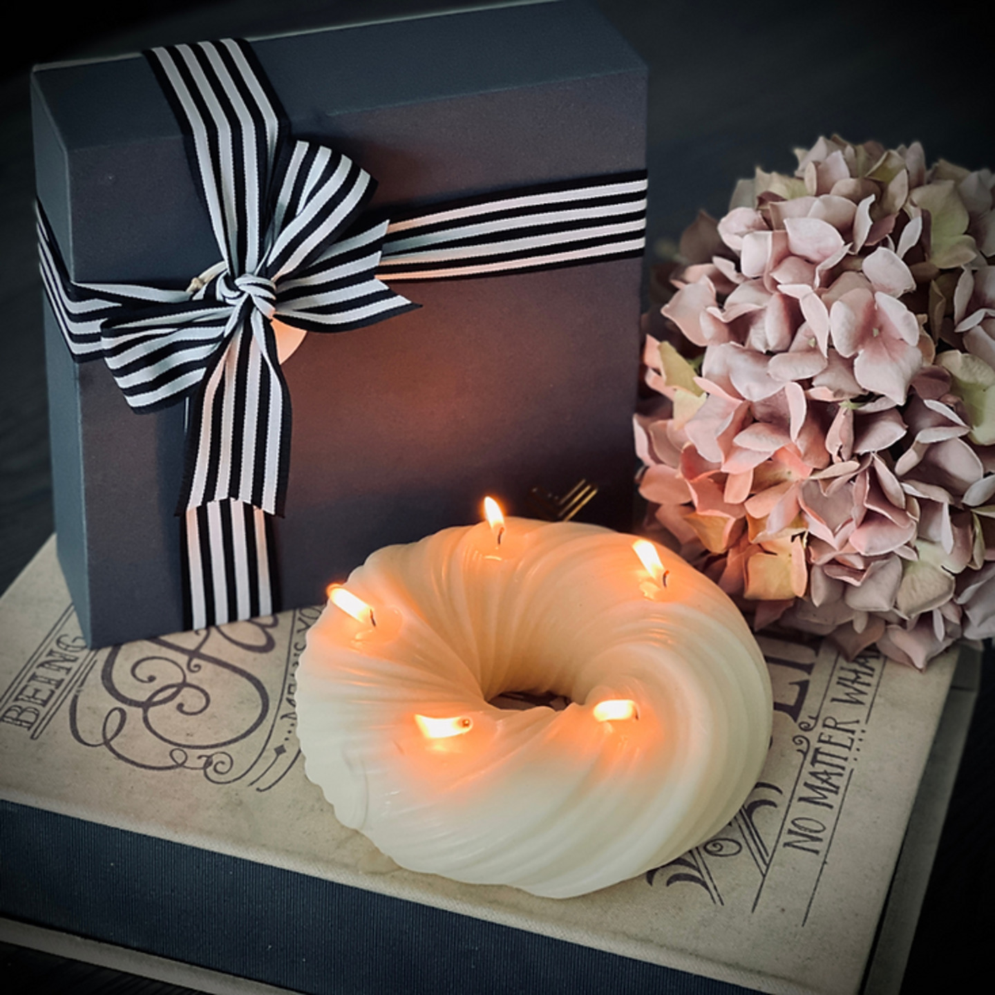 White Swirl Candle