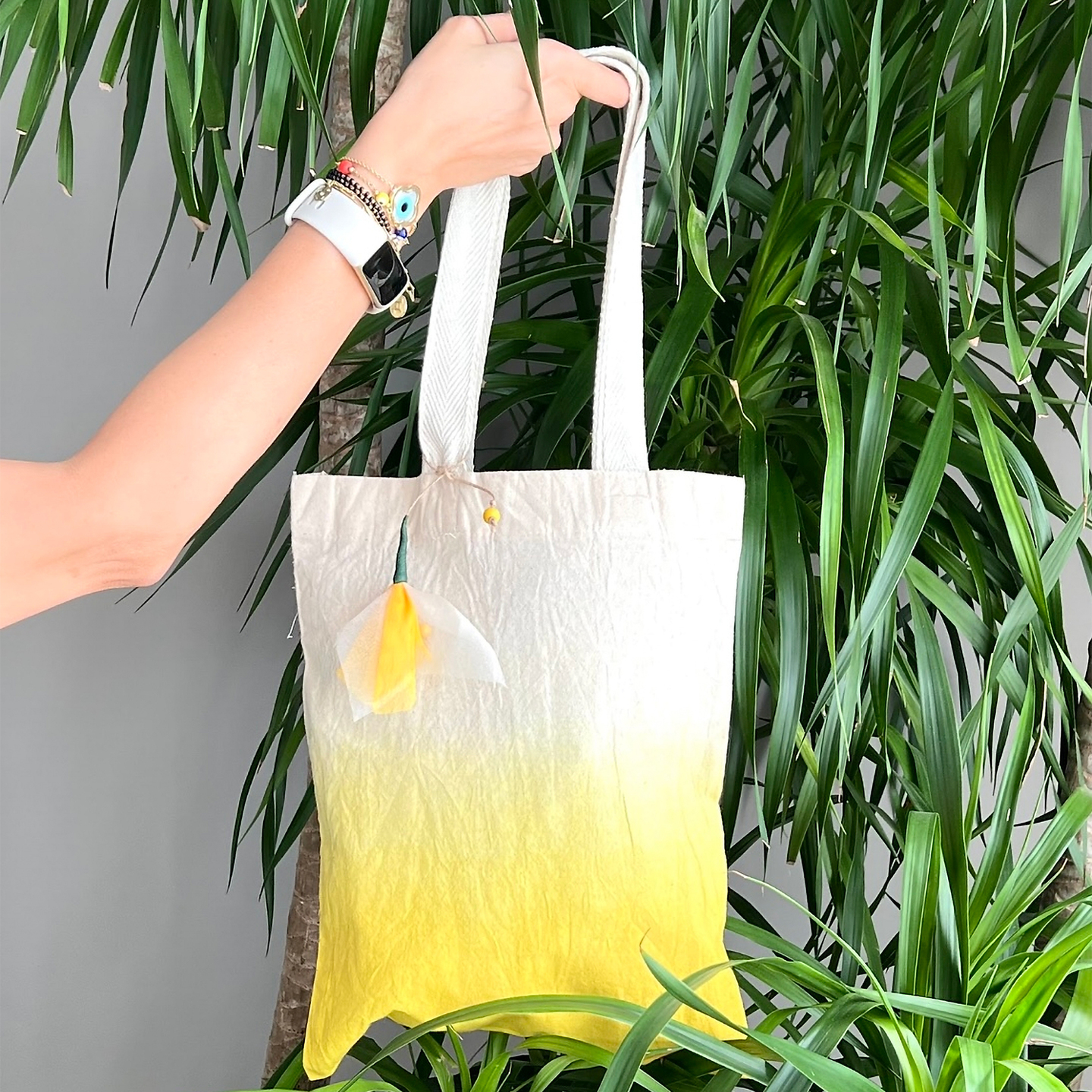 YELLOW DIP DYE BOOK BAG