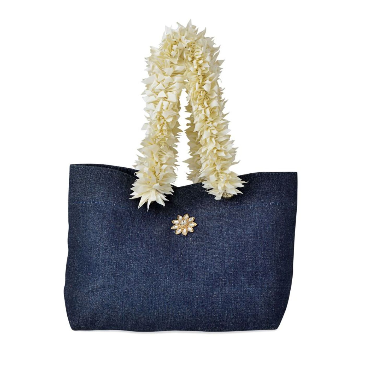 DENIM & FLORAL HANDBAG