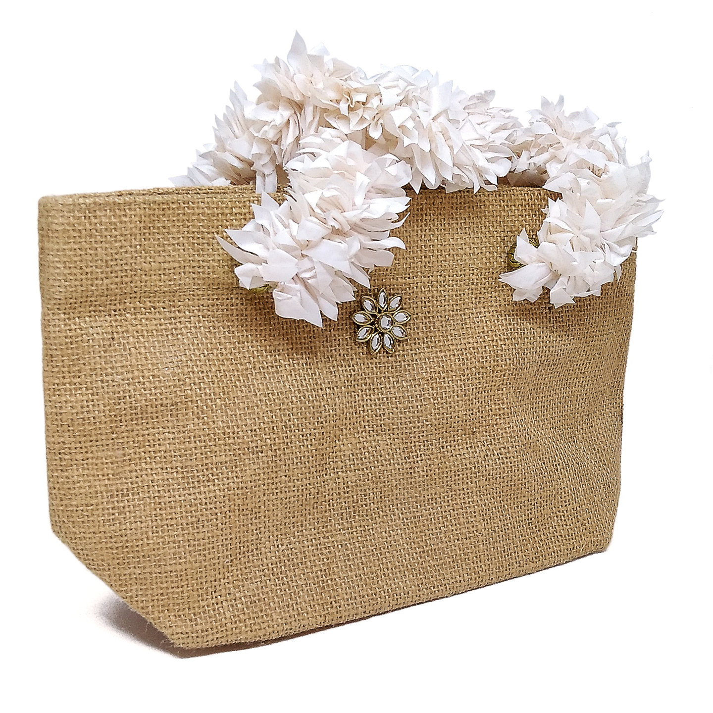 Jute & Floral handbag