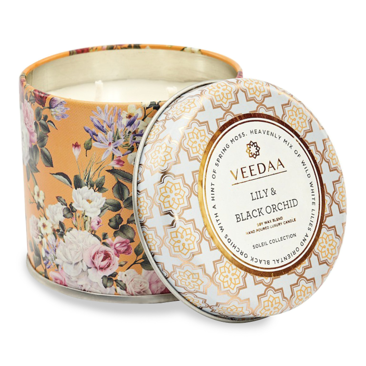 DIWALI SPECIAL Veedaa Mason Tin Candle - LILY & BLACK ORCHID