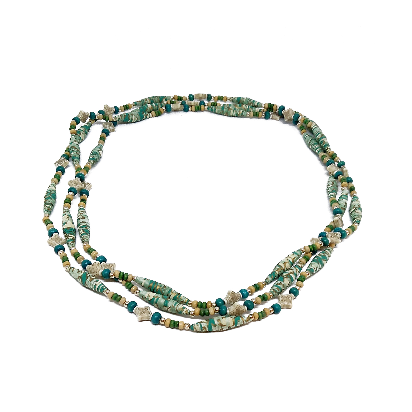 Hand-Rolled paper bead necklace