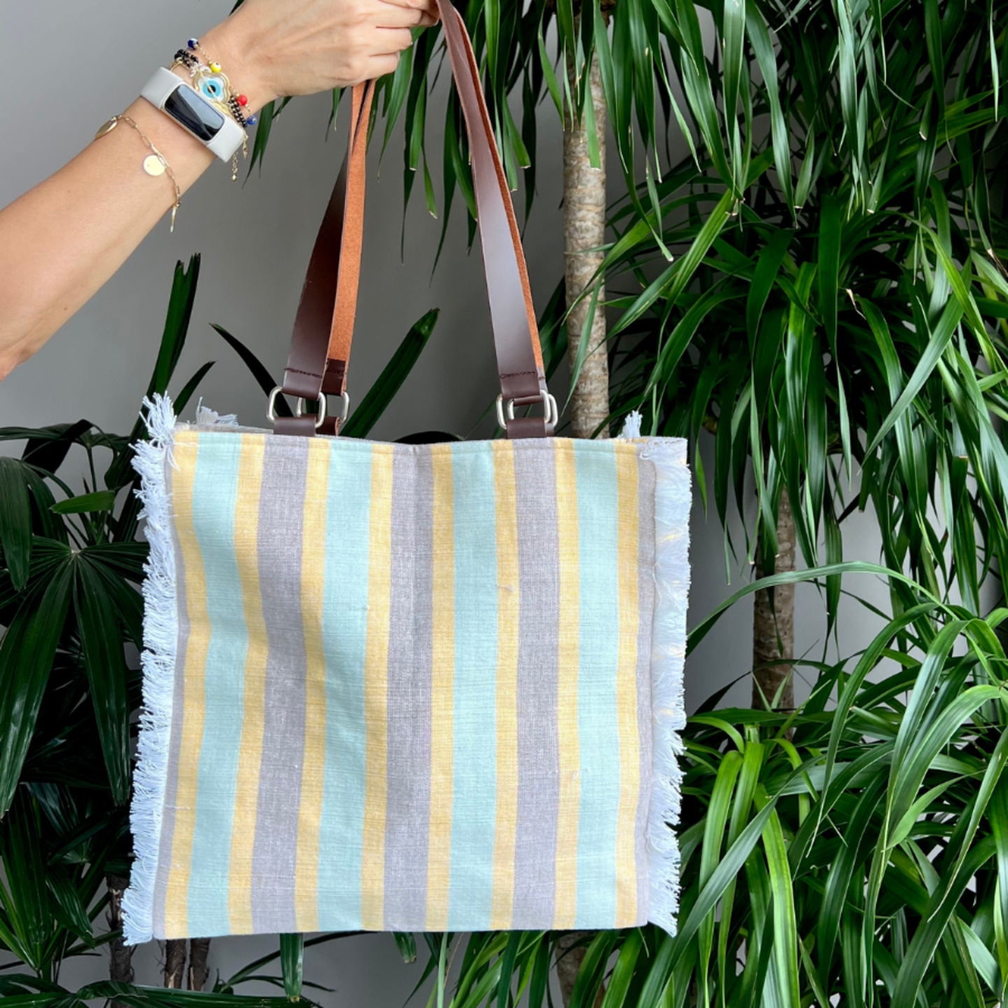 Woven Fringe Tote Bag