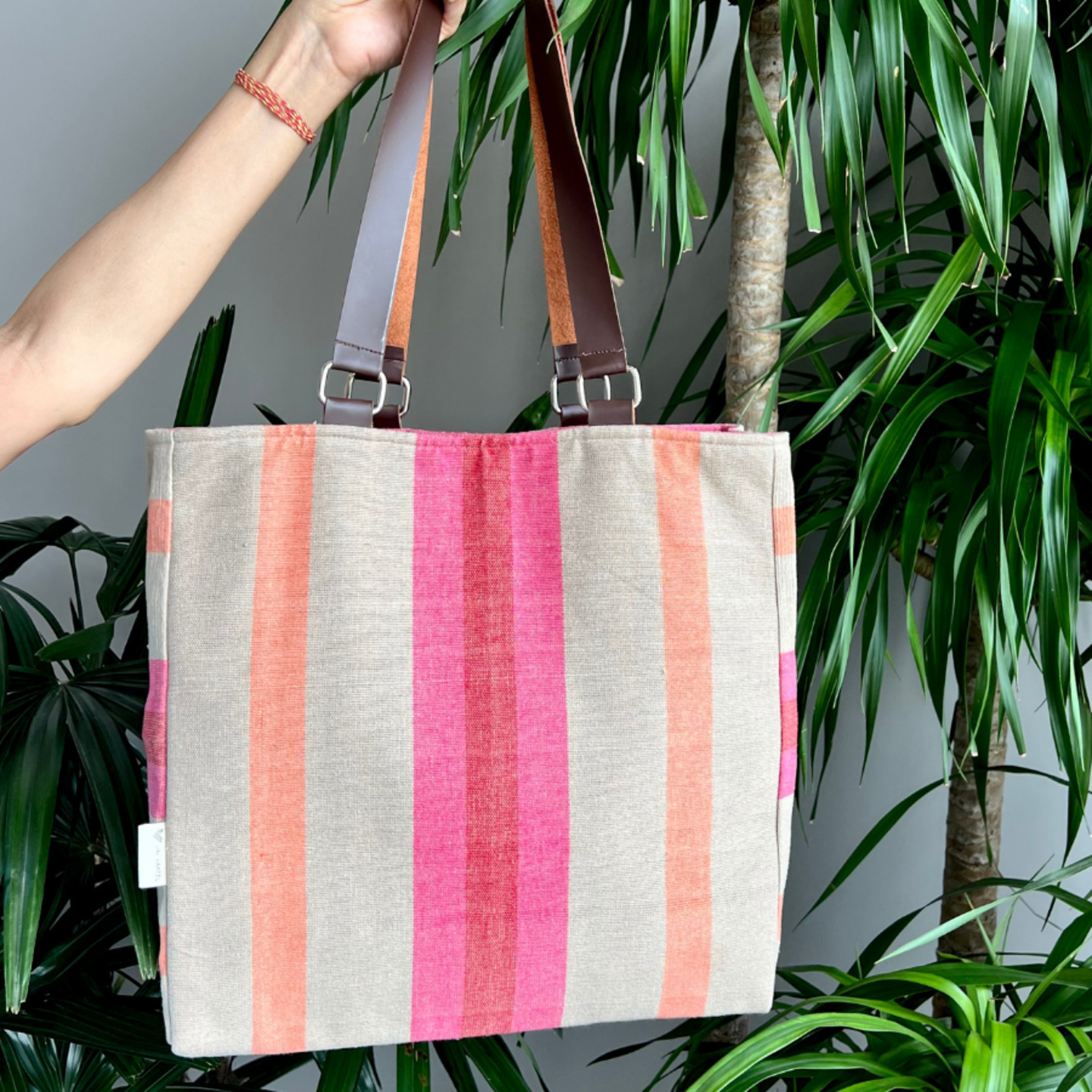 Woven Stripe Tote Bag