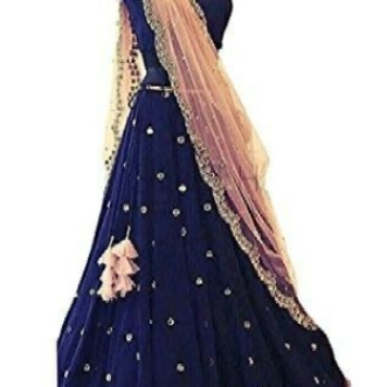 Embroidred Taffeta Satin Semi-Stitched Lehenga Choli.       XXX004126136N