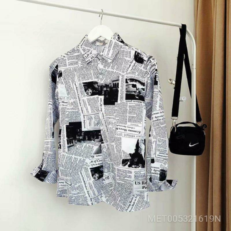 a Japanese newspaper printed shirts. unstitched material fabric u