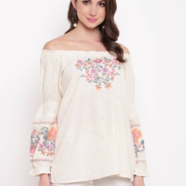 Mayra Women's Pink Color Long Sleeves Embroidered Party Wear Top    WBL005903370N  