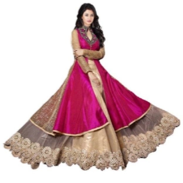 Florence Pink Georgette Embroidered Dress material  for women   XXX010822583N  