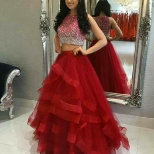 Present Ruffled Lehenga Choli For Woman With Net Fabric And Sequance Blouse.     XXX012838479N