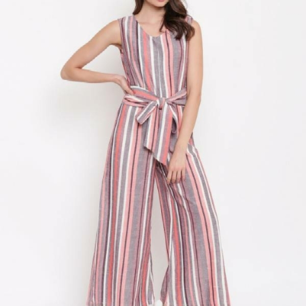  WWL006458742N   Women's Striped Party Wear Jumpsuit

