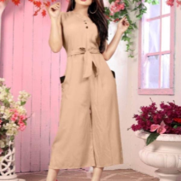 Belted Pocket Style Rayon Jumpsuit for women's