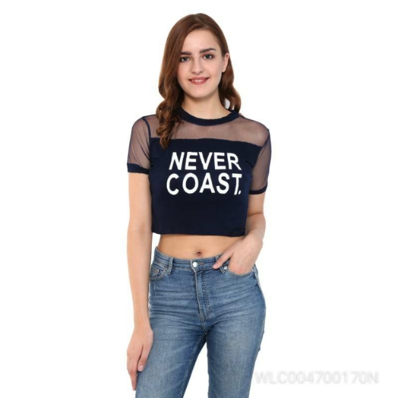 raabts navy blue never coast crop top
