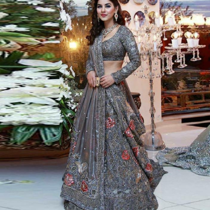  

 women's grey colour nylon net party wear lehenga XXX004893014N. 