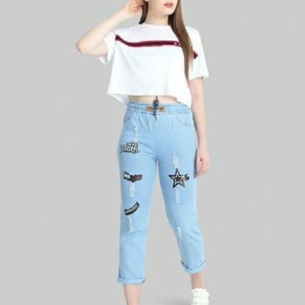 women's denim jogger