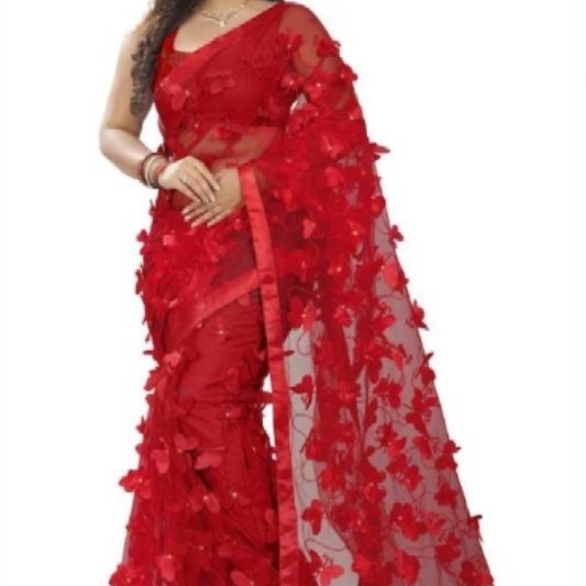 new arrival extra looking butterfly design net saree for women XXX011561604N   