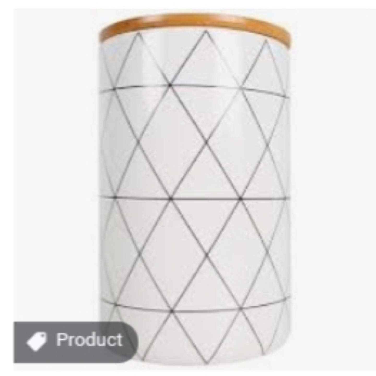 Ceramic canister with bamboo lid