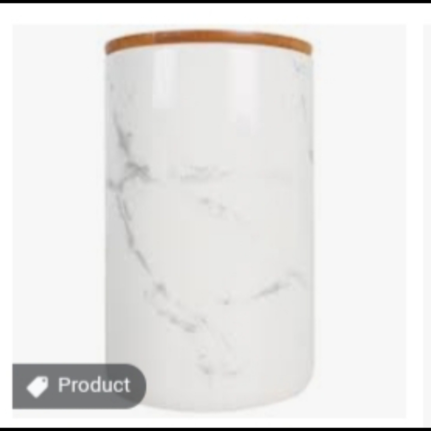 Marbled canister with bamboo lid 