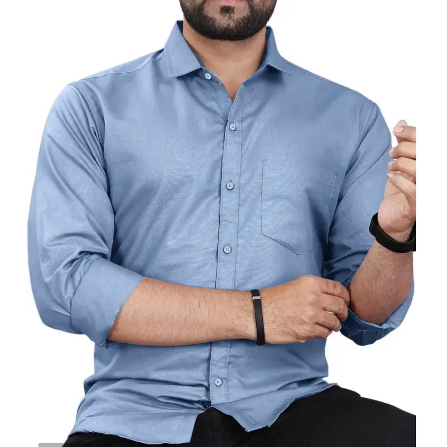 Classic Cotton Blend Solid Casual Shirt for Men2