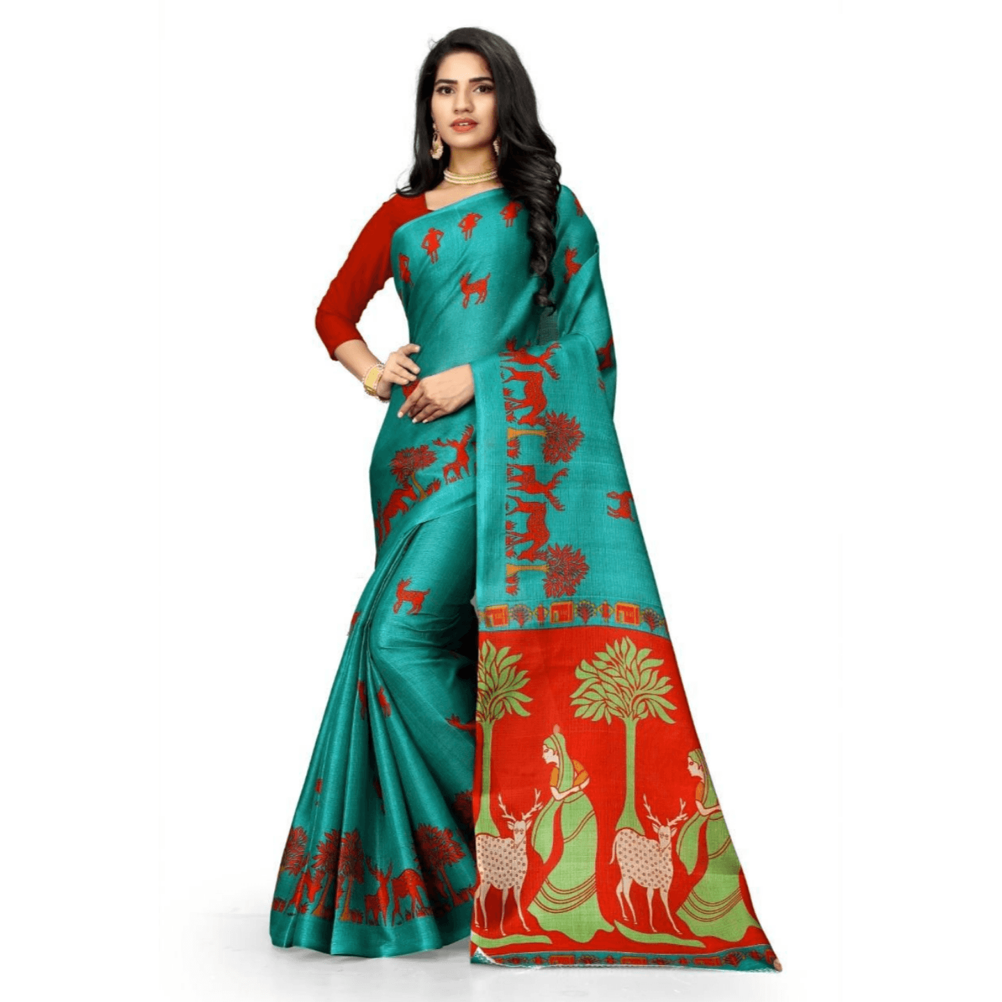 New Mysore Silk Printed Saree (Code: C1164651)