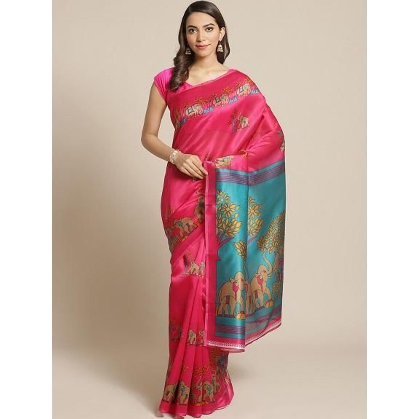Latest Printed Mysore Silk Saree (Code: C1572819)