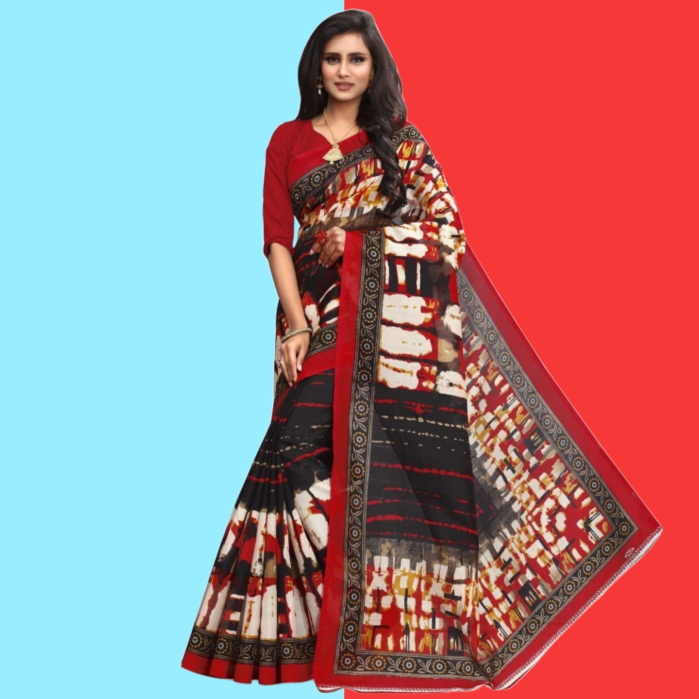 Fantastic Printed Art Silk Sarees Code C1690581