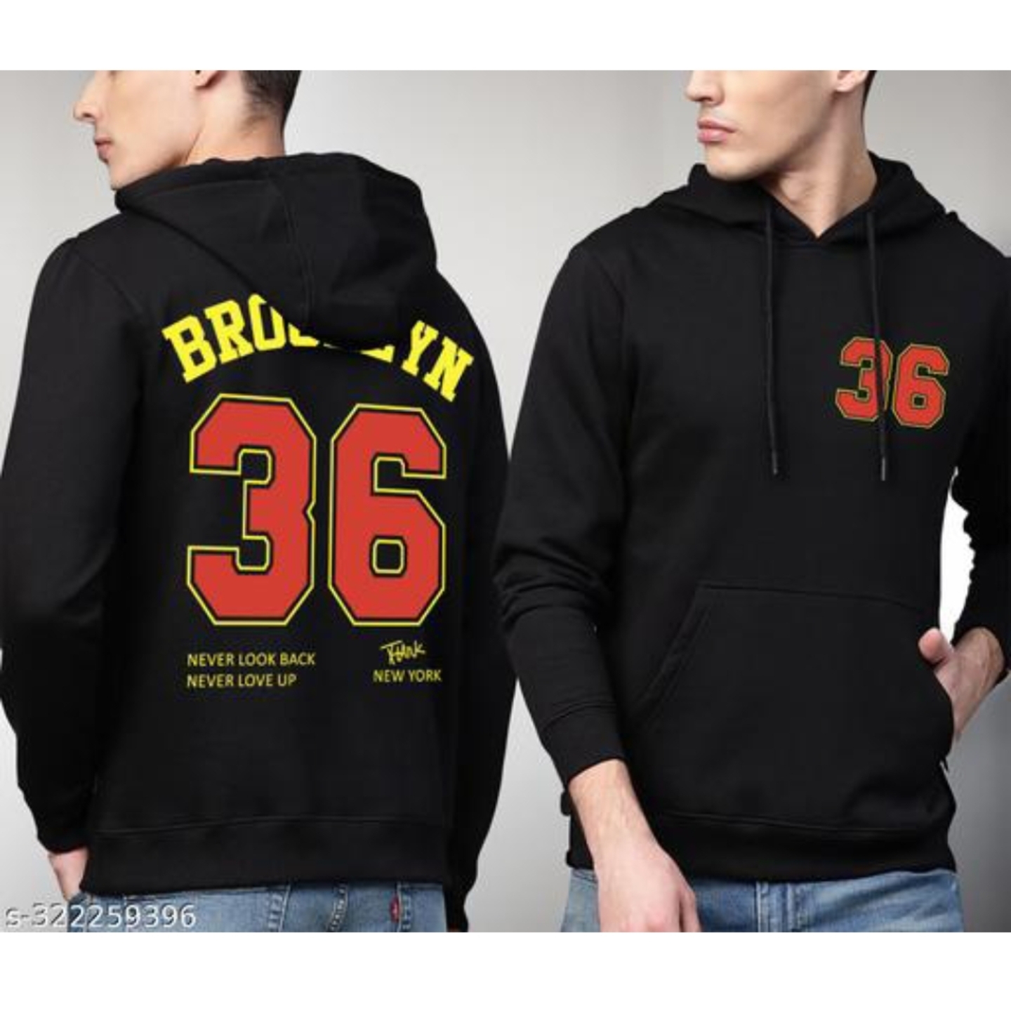 Hiden Brooks Mens Black Graphic Printed Hooded Sweatshirt 322259396