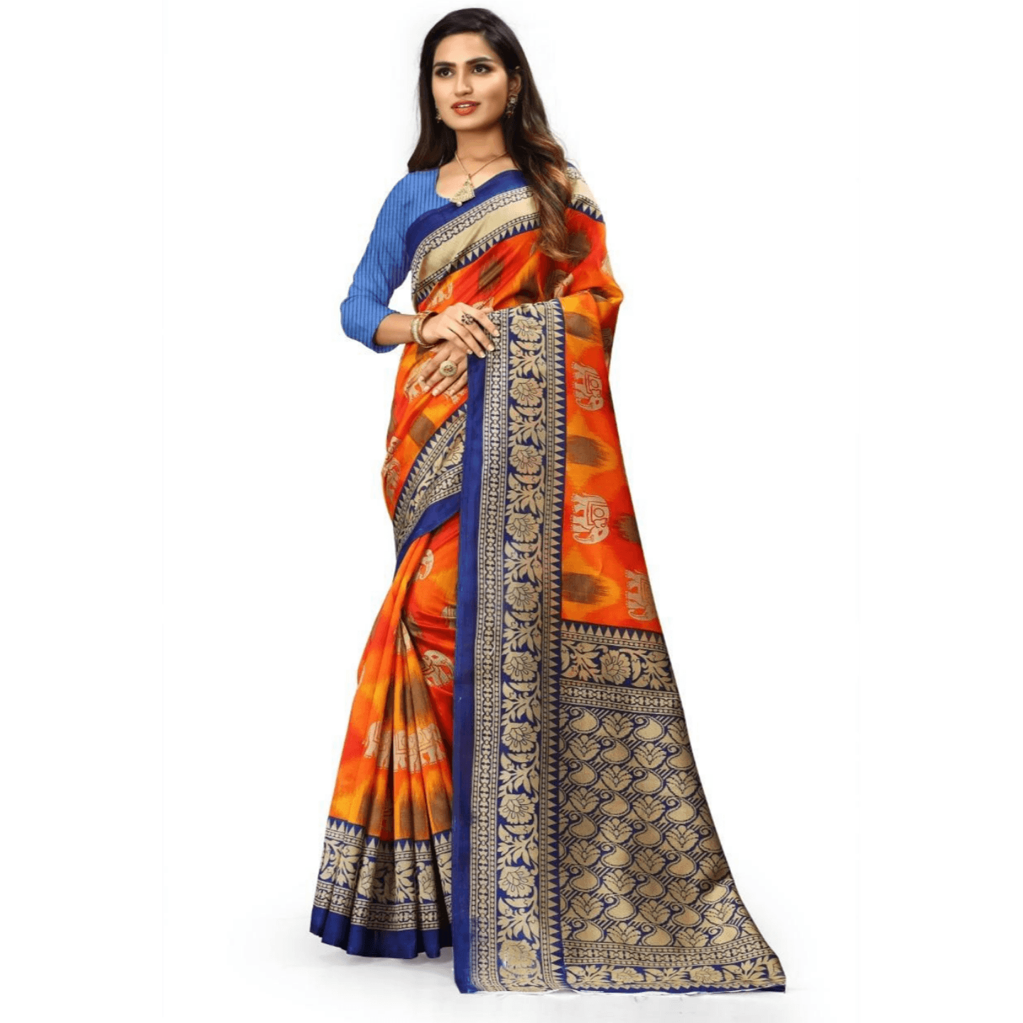New Mysore Silk Printed Saree (Code: C1164649)