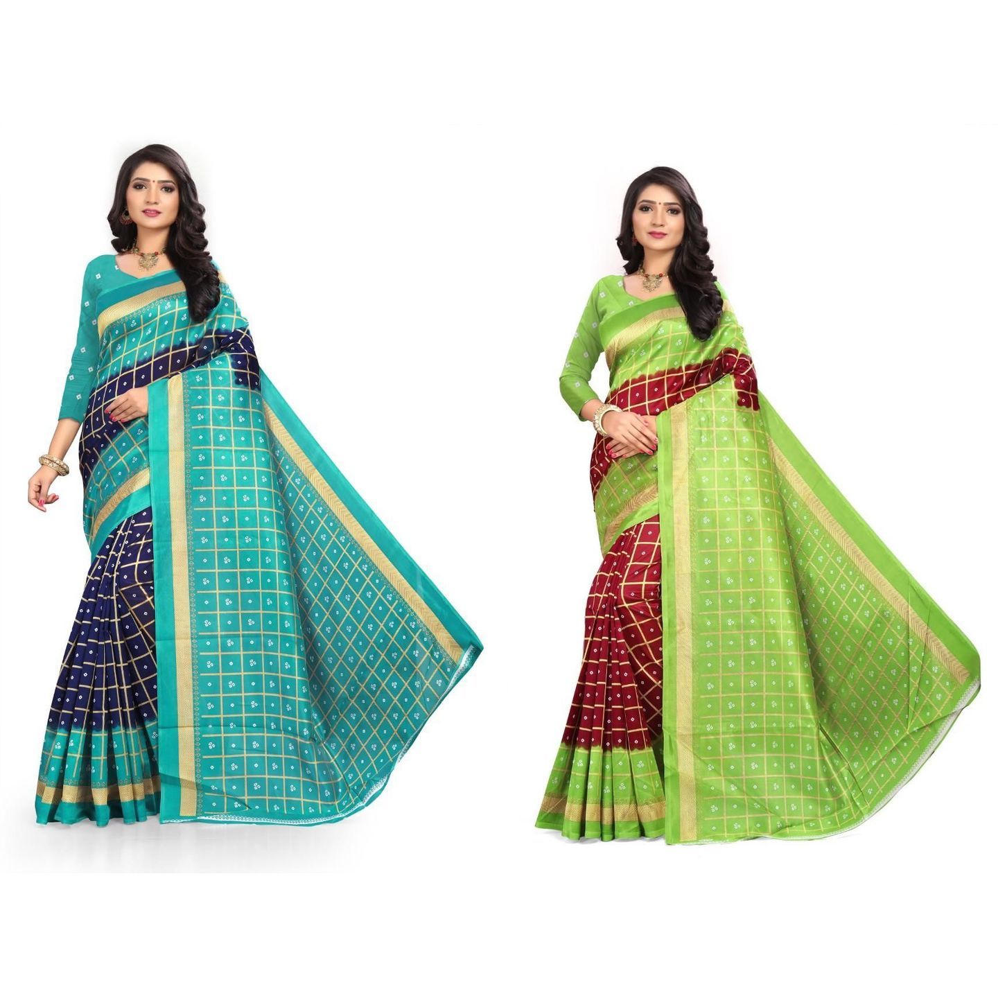 Delicate Printed Mysore Silk Saree (Pack Of 2) (Code: C1326239)