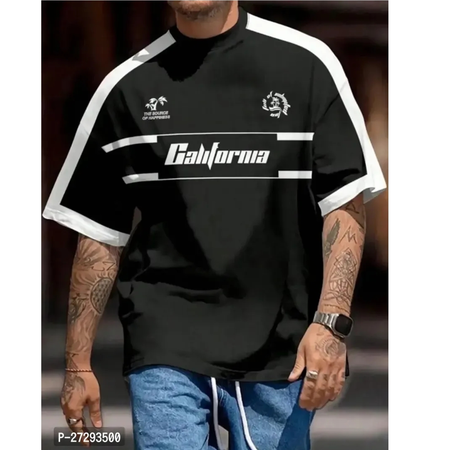 Trendy Stylish Cotton Blend Typography Round Neck Tees for Men P-27293500