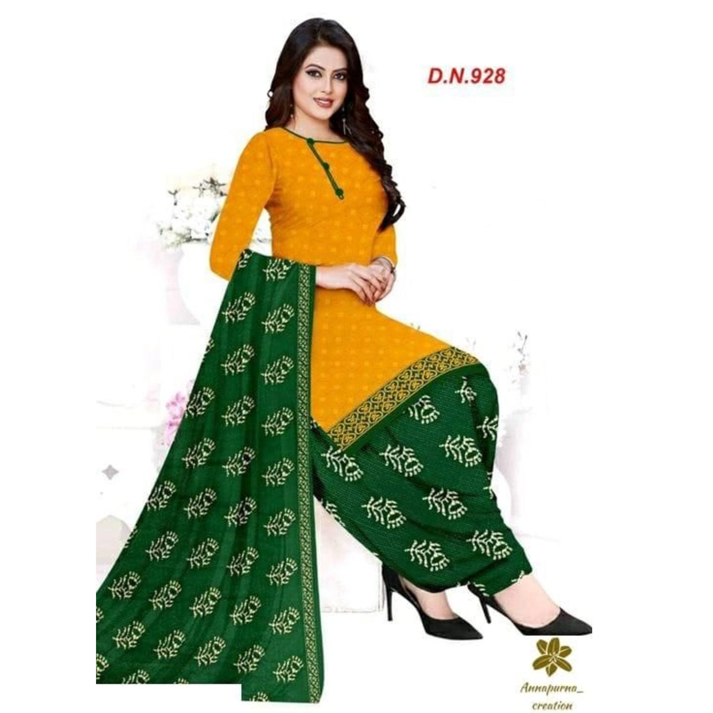 Stunning Printed Women Crepe Navratri Dress Materials (Code: C1852066)