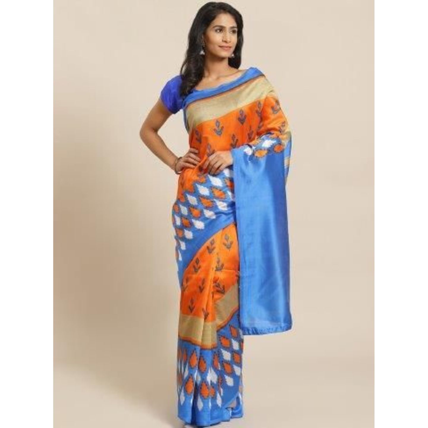 Unique Printed Mysore Silk Saree (Code: C1556422)