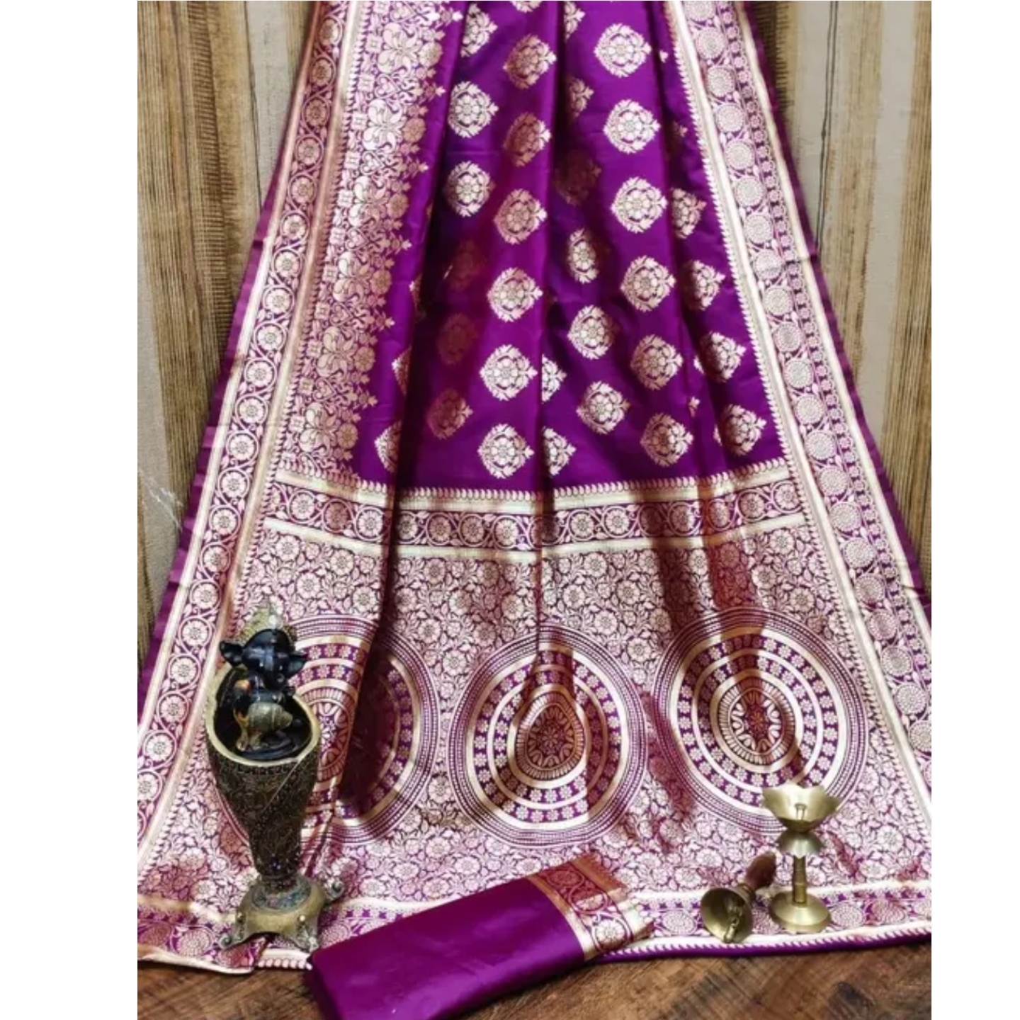 Banarasi Silk Purple  colored Jacquard Saree with Blouse 5-91666656