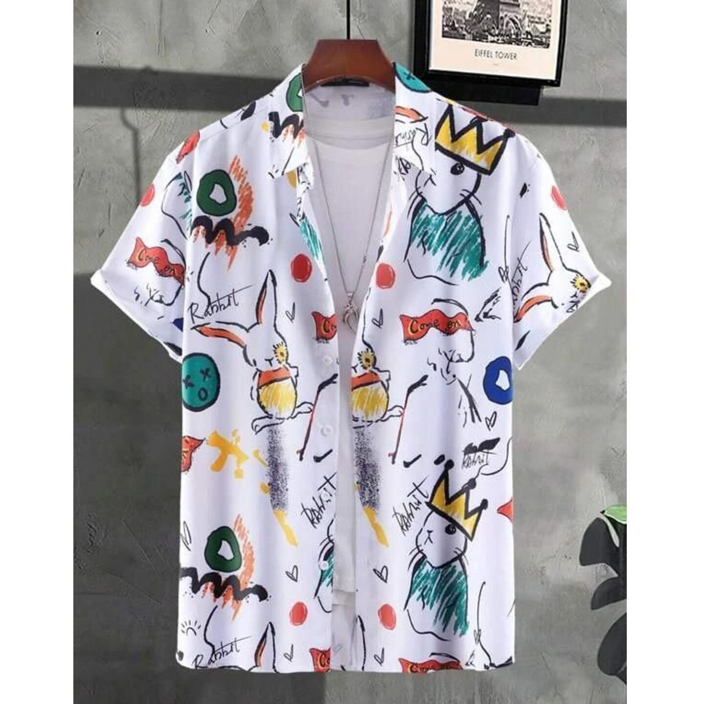 Men's Causal Printed Lycra Blend Shirts (Code: C2406271)