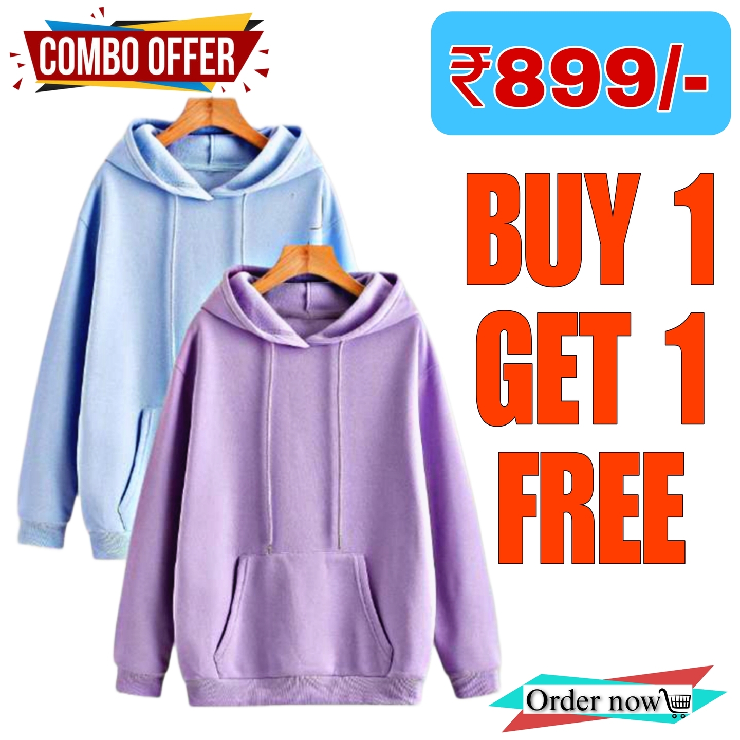 Casual and Stylish Hoodie And Sweat shirt for Men | Cropped Athletic Hoodie T-shirts Combo Pack Off 2 - 1
