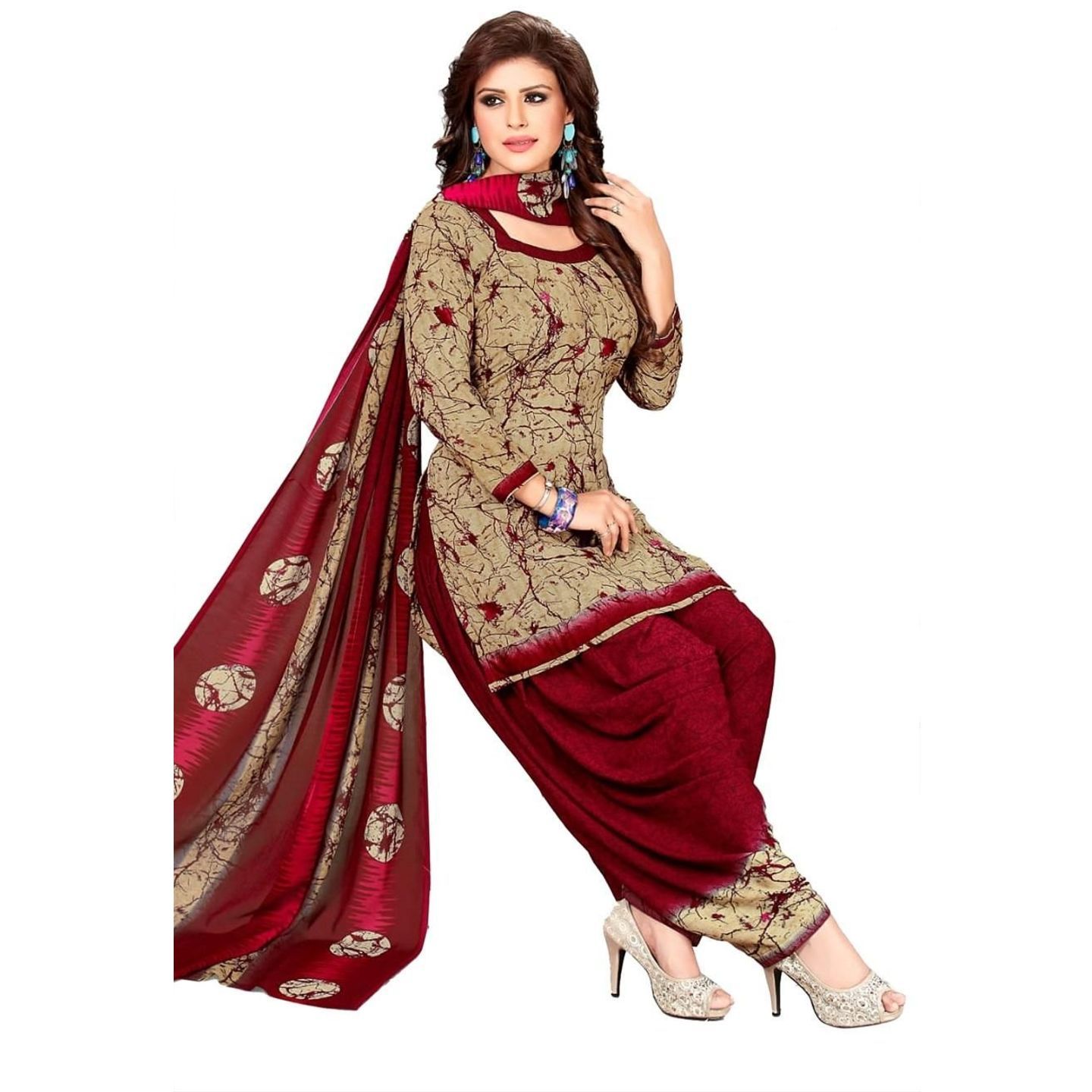Pretty Women Crepe Printed Navratri Dress Material (Code: C934154)