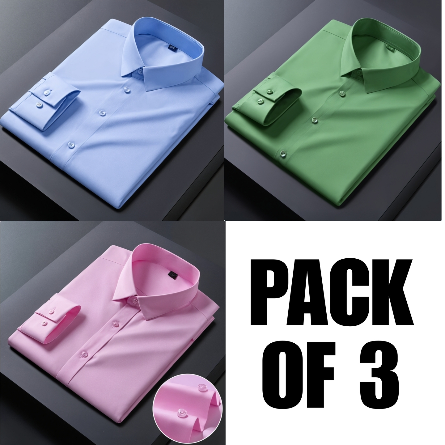 Men's Cotton Solid Casual Shirt Combo of 3 (code12345)