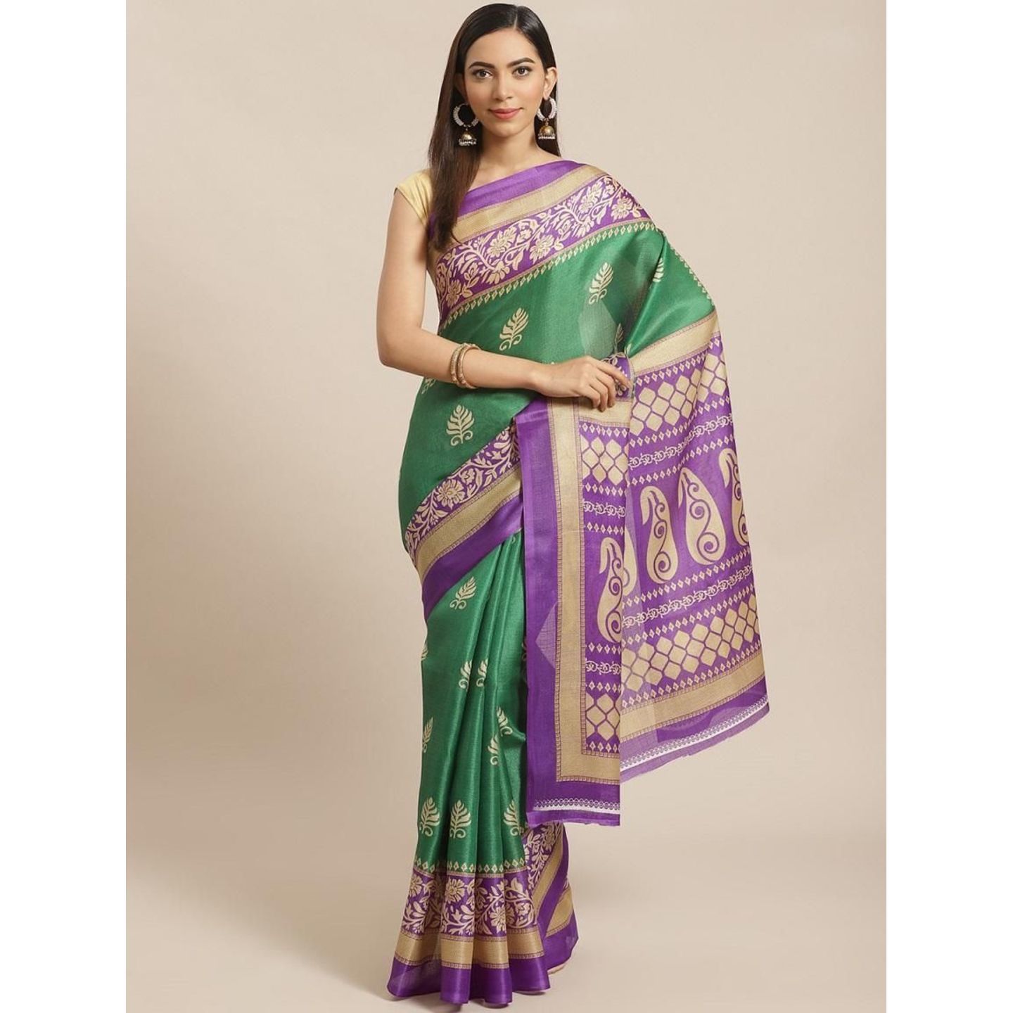 Latest Printed Mysore Silk Sarees (Code: C1570859)