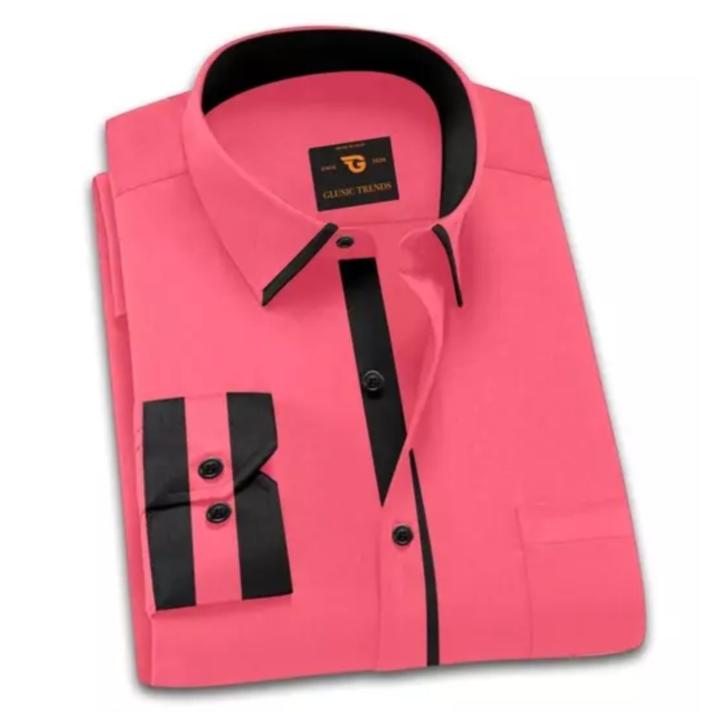 Glusic Trends Sensational Mens Stylish Cotton Self Designer Full Sleeve Casual Shirt5-82090716