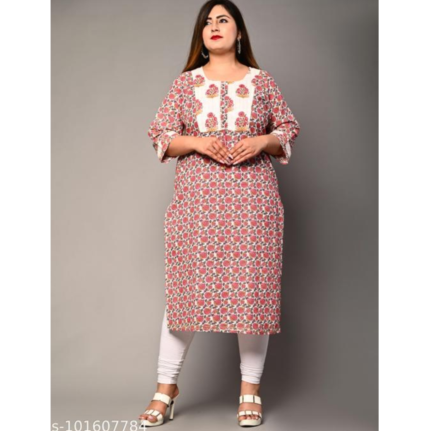 Swasti  Women Printed, Floral Print Pure Cotton Straight Kurta 101607784