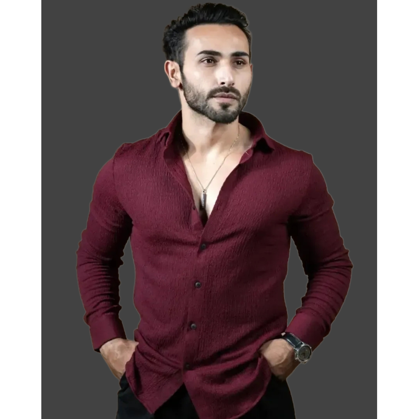 Classic Cotton Blend Solid Casual Shirts for Men P-25491152