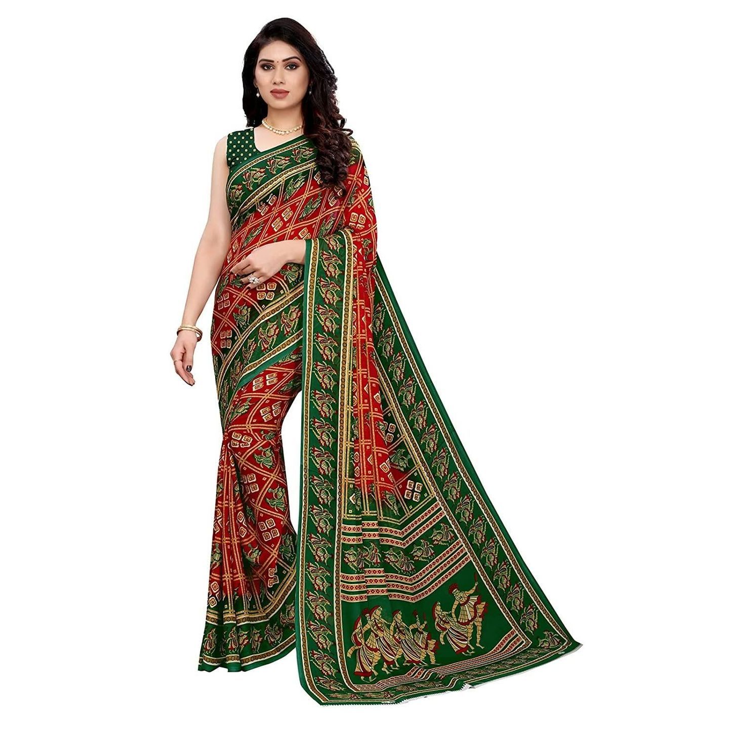 Designer Printed Georgette Saree (Code: C2029265)