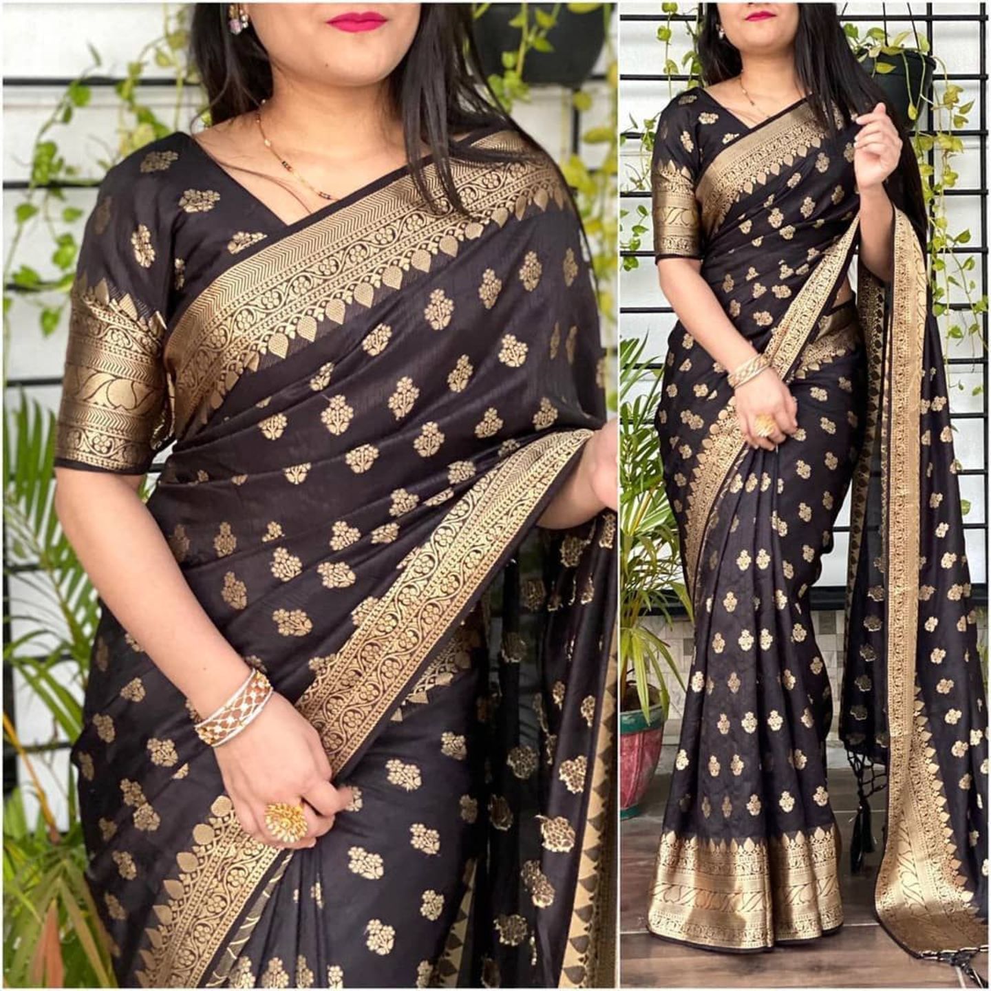 New Jacquard Woven Banarasi Silk Saree (Code: C1887014)