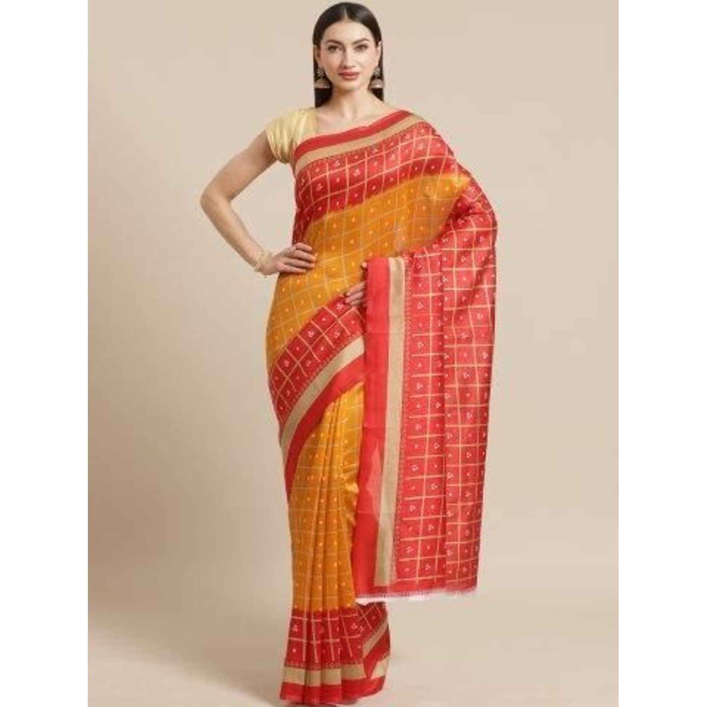 Unique Printed Mysore Silk Saree (Code: C1556419)