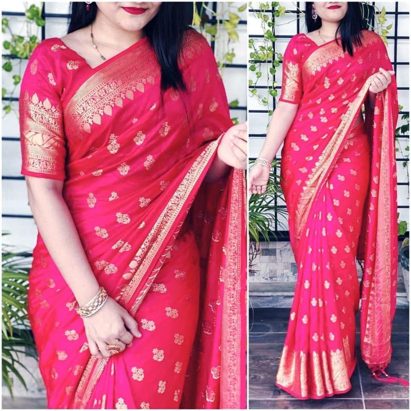 New Jacquard Woven Banarasi Silk Saree Code C1887018