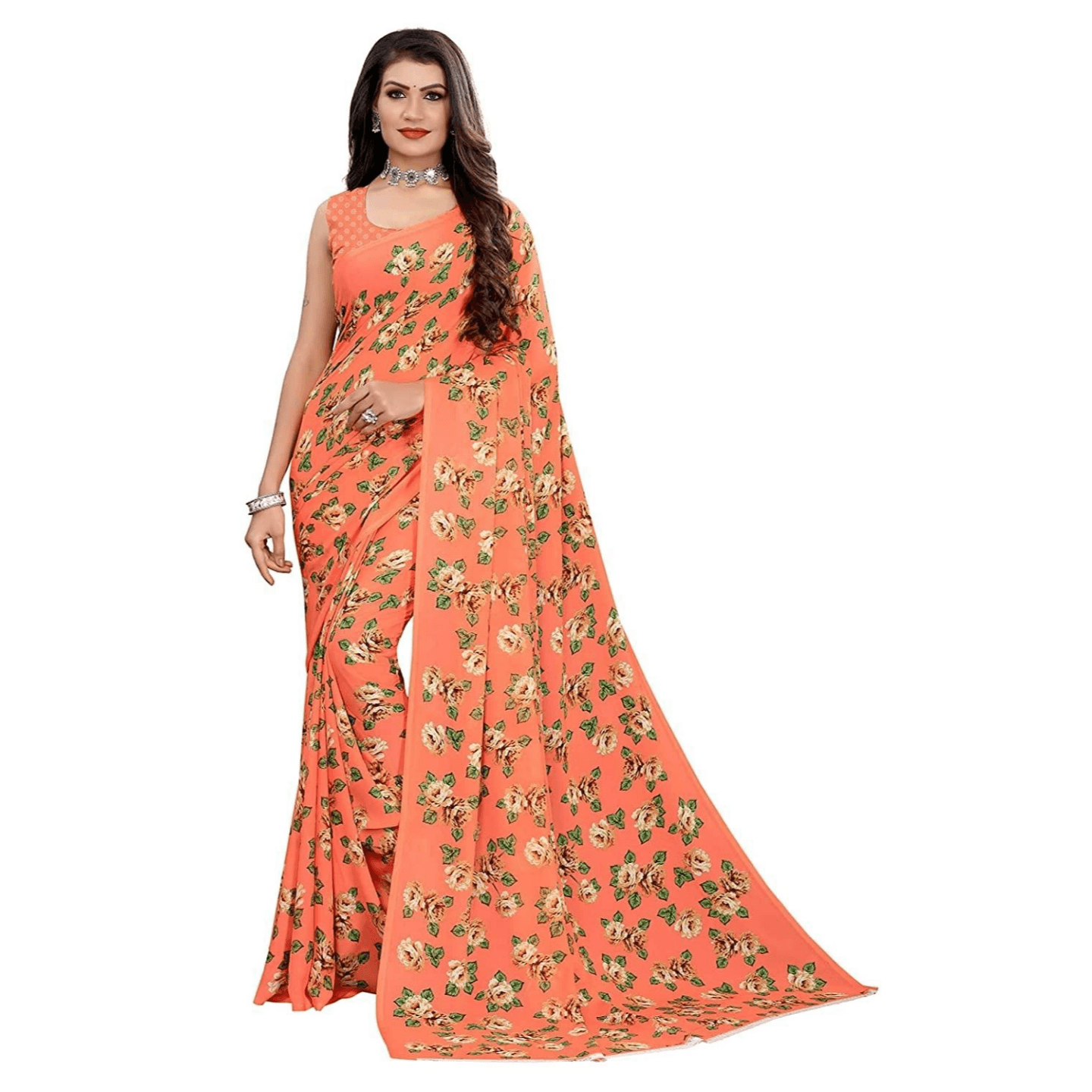 Designer Printed Georgette Saree (Code: C2029269)