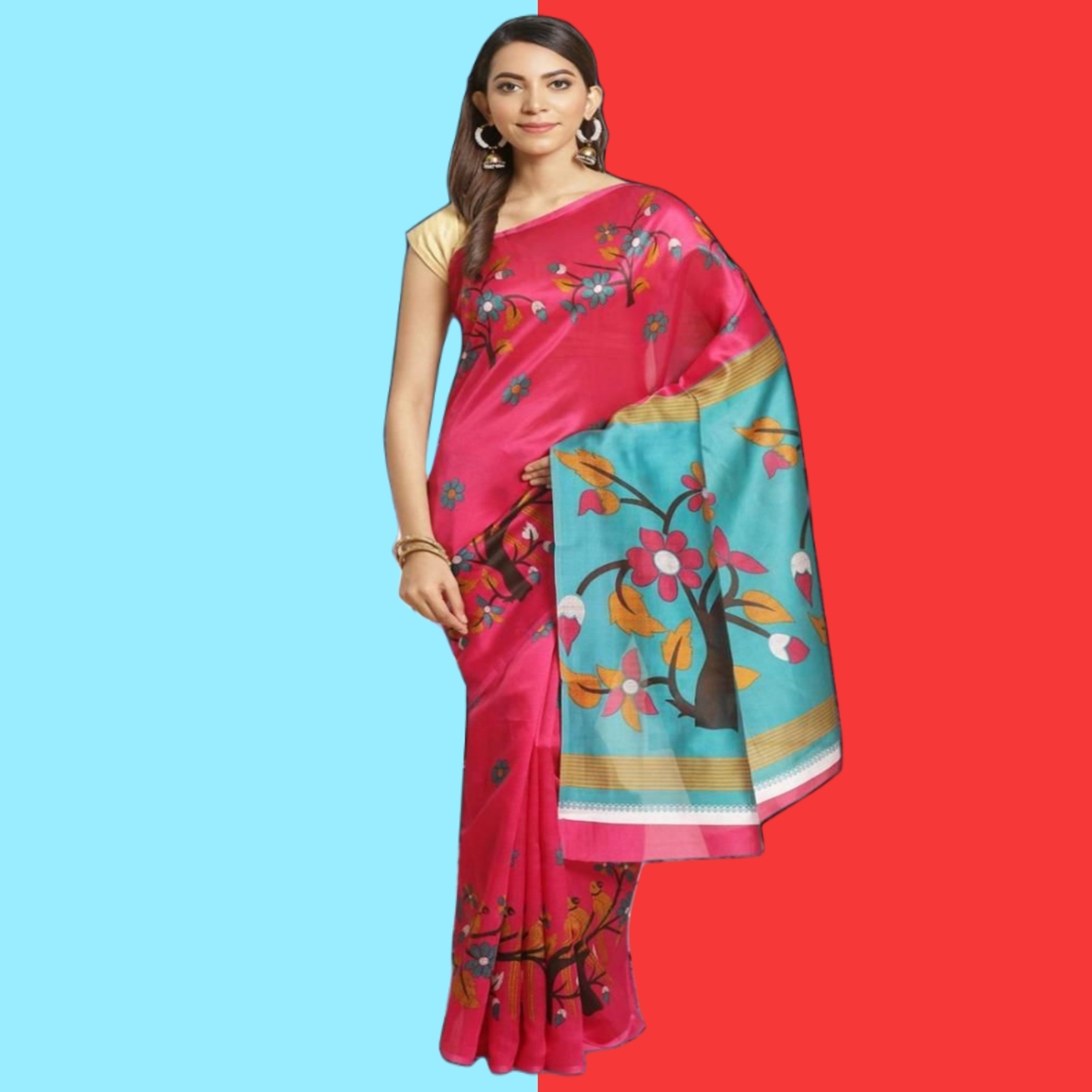 Delicate Printed Art Silk Sarees (Code: C1690699)