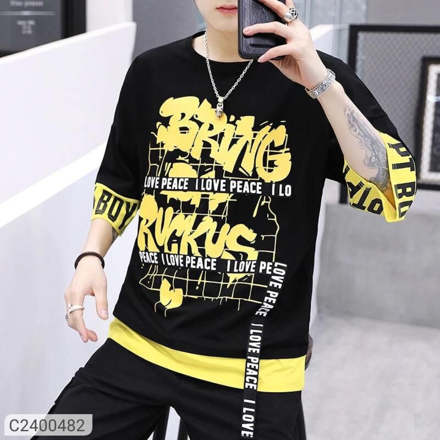 Beautiful Cotton Blend Printed T-shirt 2400482