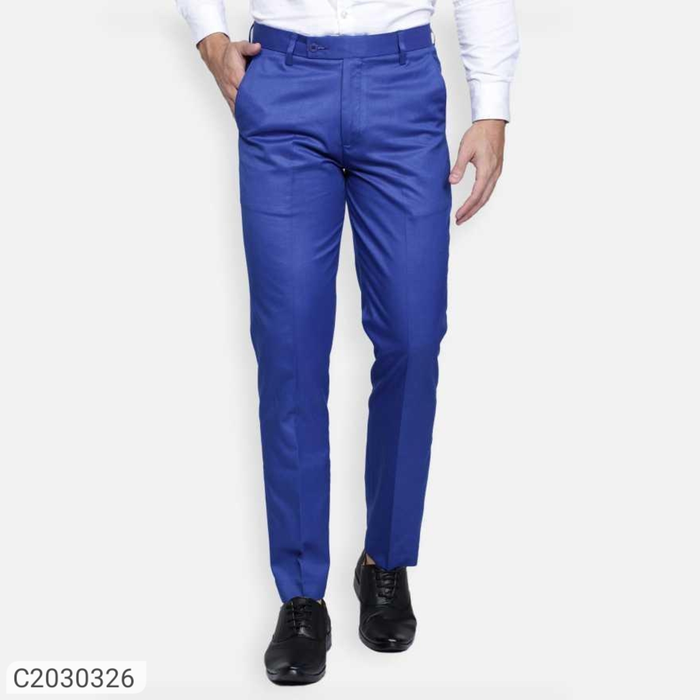 Lycra Blend Solid Regular Fit Mens Casual Trousers 2030326